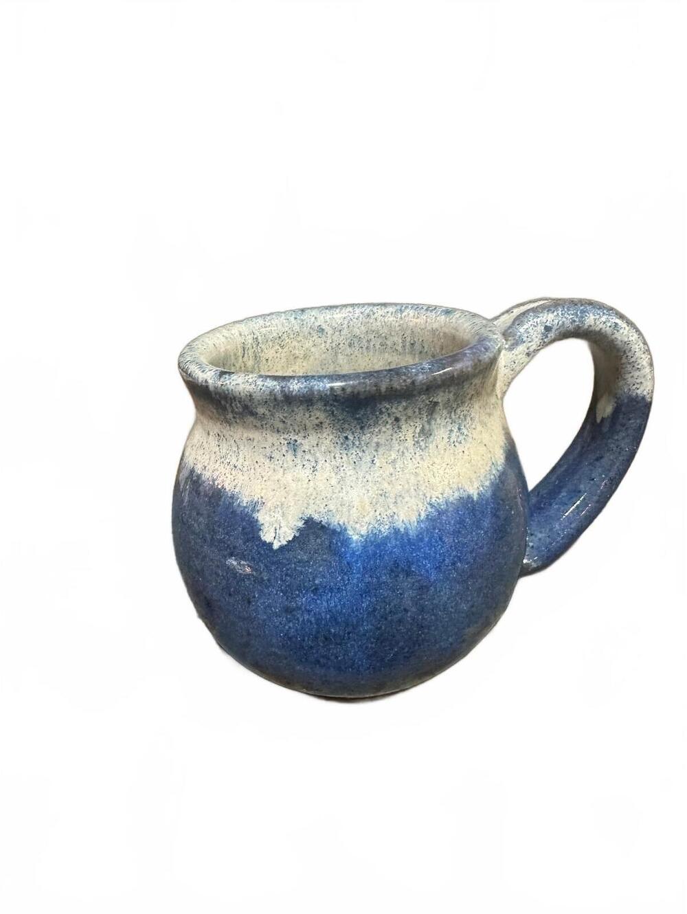 Handmade Blue Cream Studio Pottery Stoneware Mug